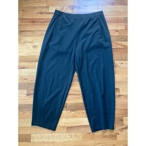 Eileen Fisher Tencel Jersey Knit Straight Pant Womens XL Black Ankle Cropped